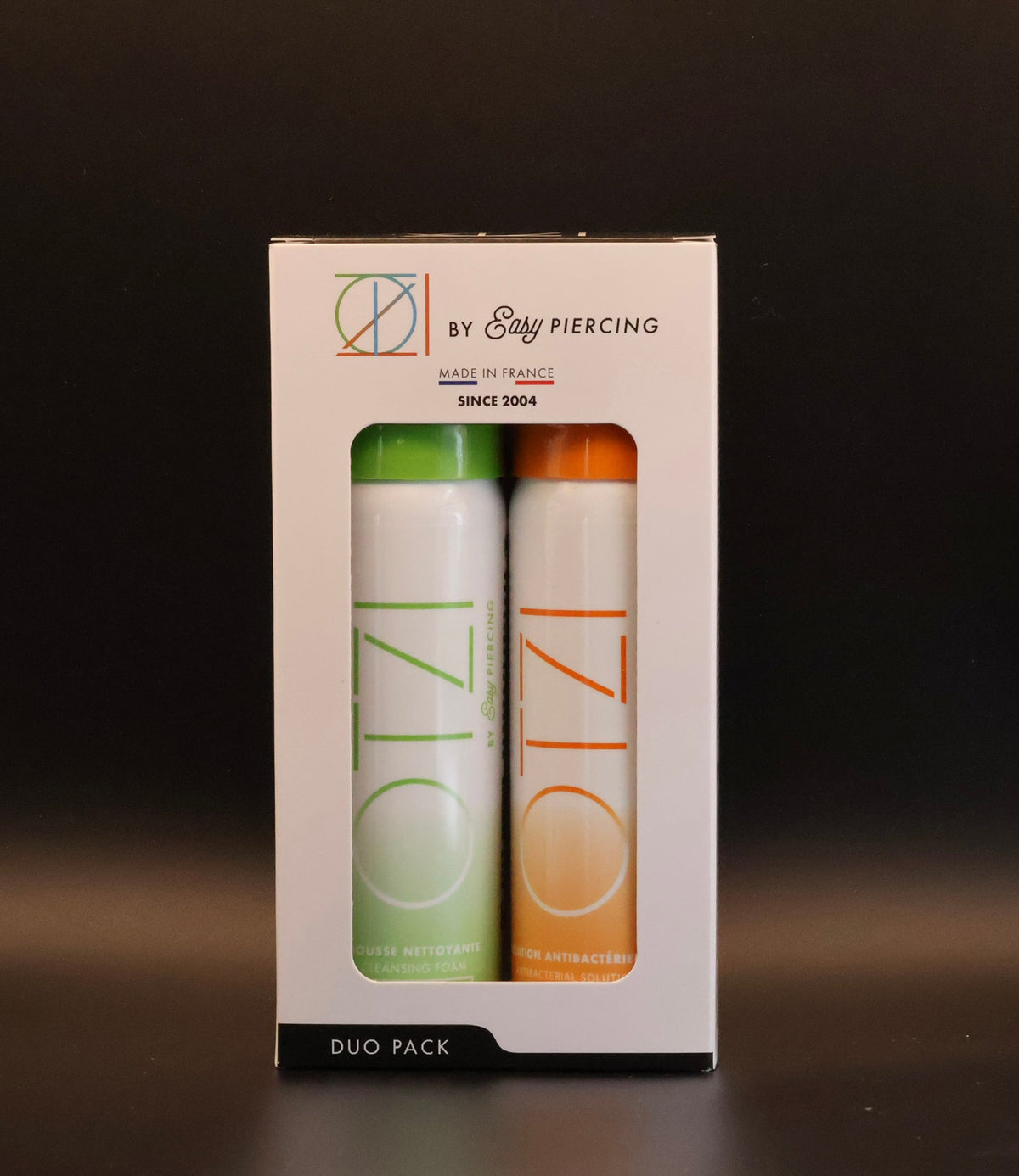 Duo Pack Soin Piercing – Mousse Nettoyante & Solution Antibactérienne – OTZI by Easy Piercing
