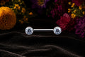 Barbell Droit en Titane ASTM F136 – Filetage Interne avec Zircons