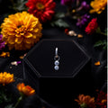 Charm Double cabochon en Titane ASTM F136 – Pendentif pour Anneau de Piercing