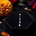 Piercing nombril en acier chirurgical 316L – Triple pendentif zirconium