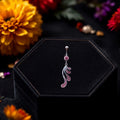 Piercing de Nombril acier chirurgical 316L a strass rose