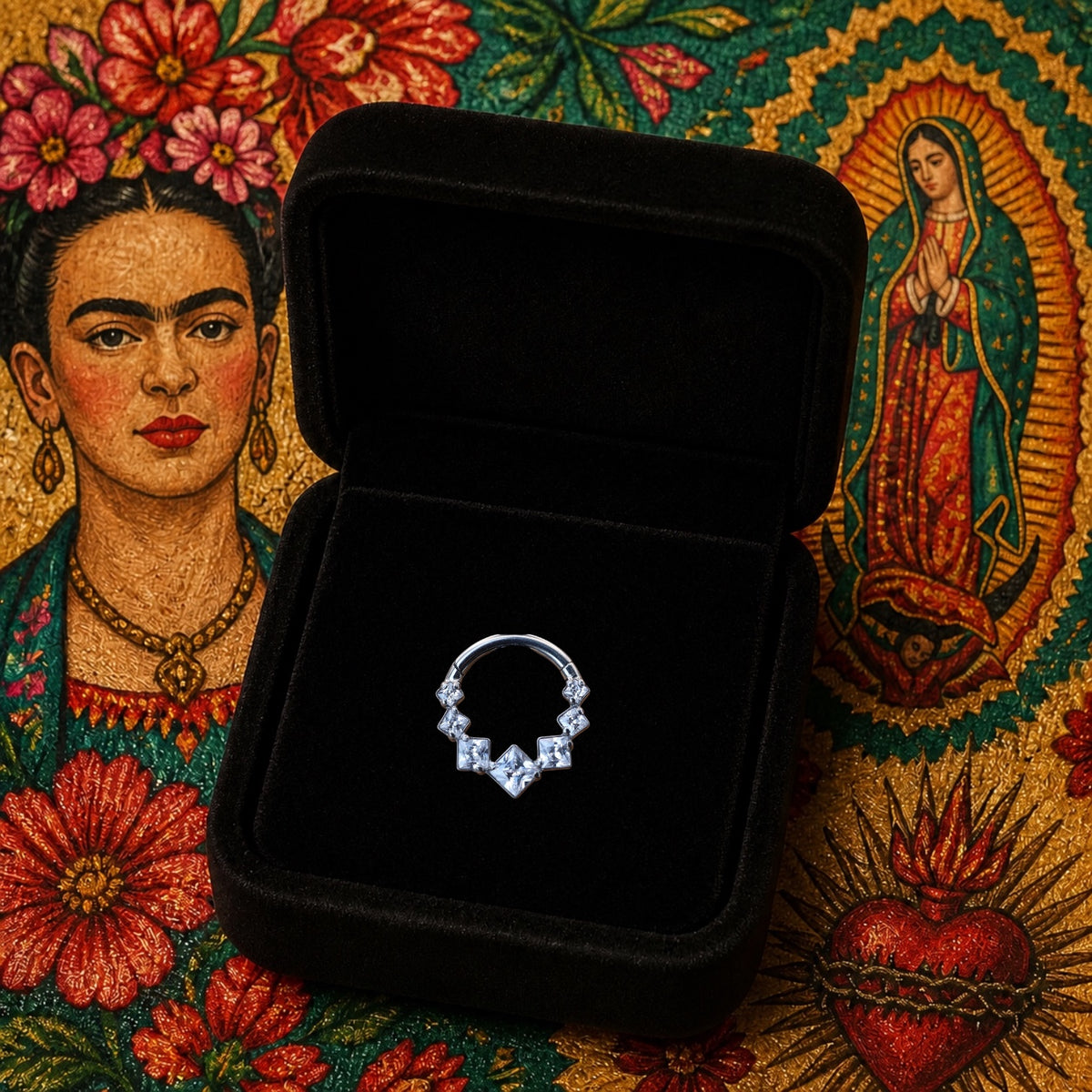 Clicker Élégance Géométrique – Titane ASTM F136 & Zircons Taille Princesse