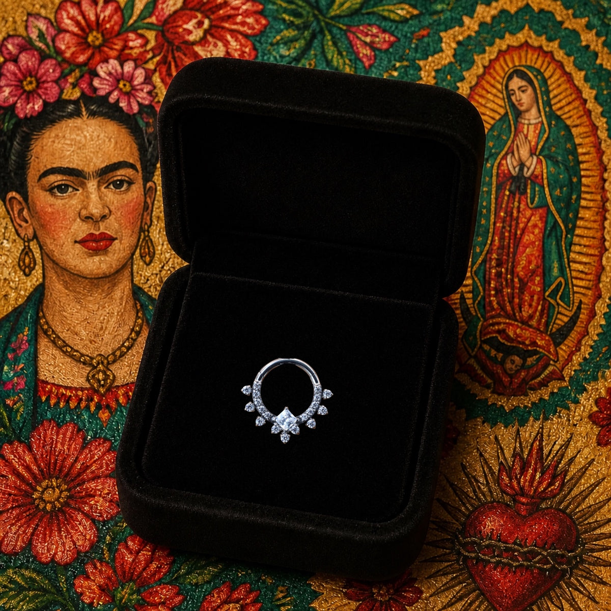 Isadora – Clicker ornemental serti – Titane ASTM F136