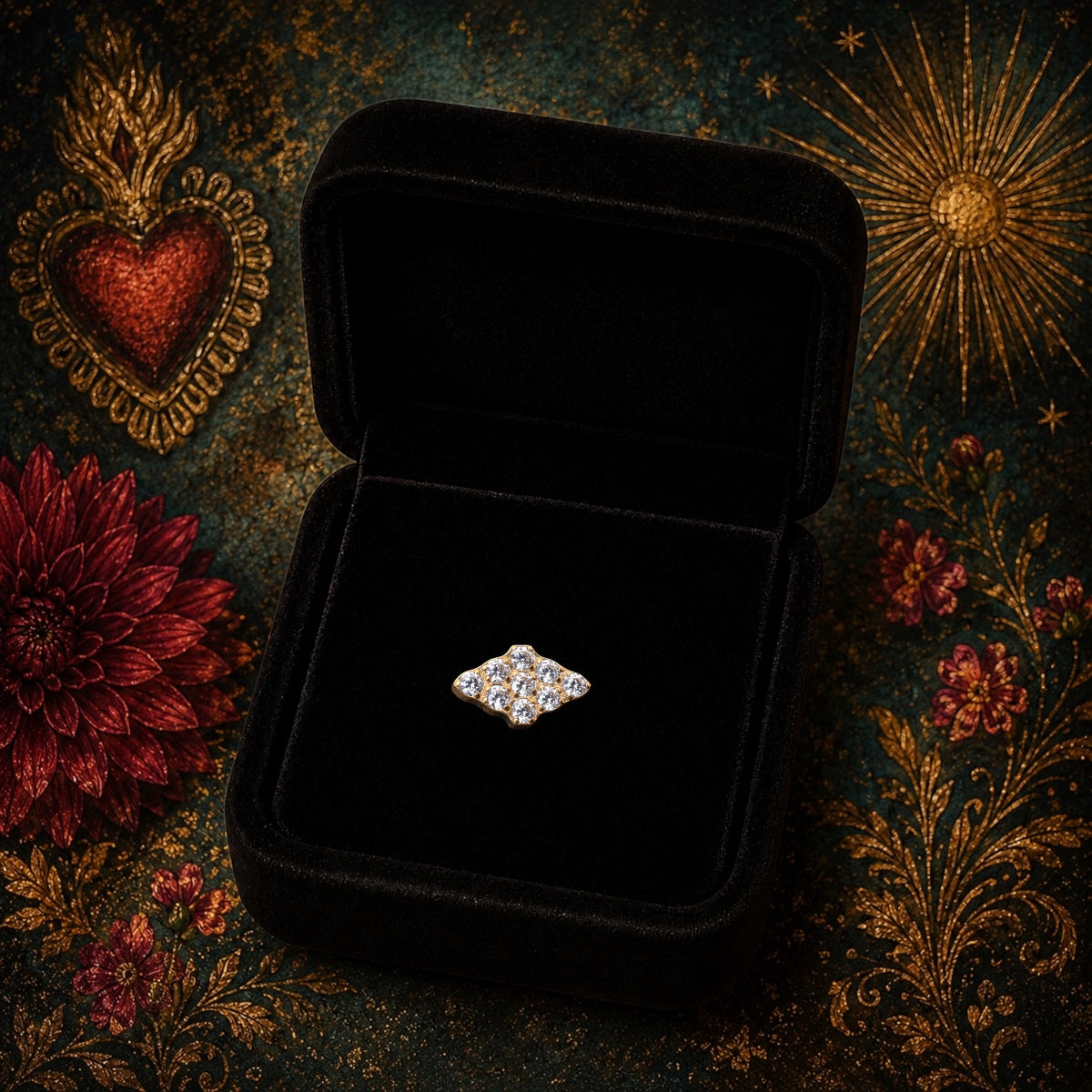 Piercing Orionis en Titane ASTM F136 – Grappe de Zircons
