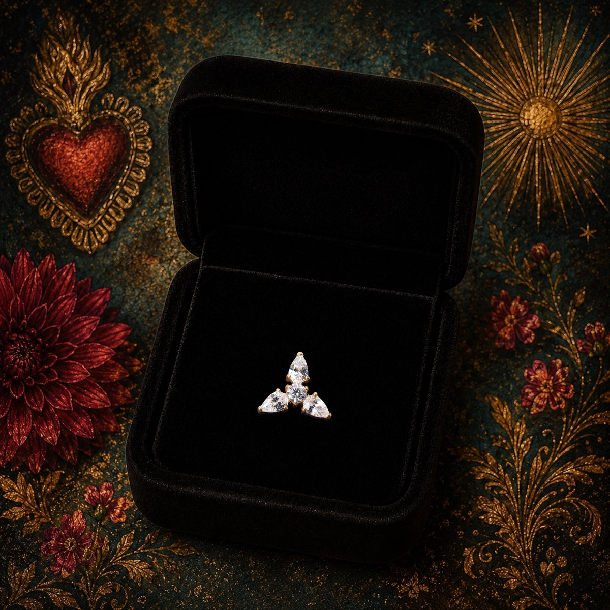 Piercing Trivia en Titane ASTM F136 – Trio de Zircons