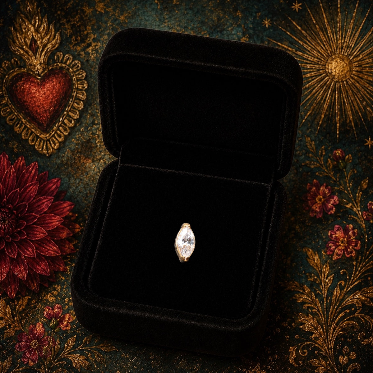 Piercing Marquise en Titane ASTM F136 – Zirconium Marquise