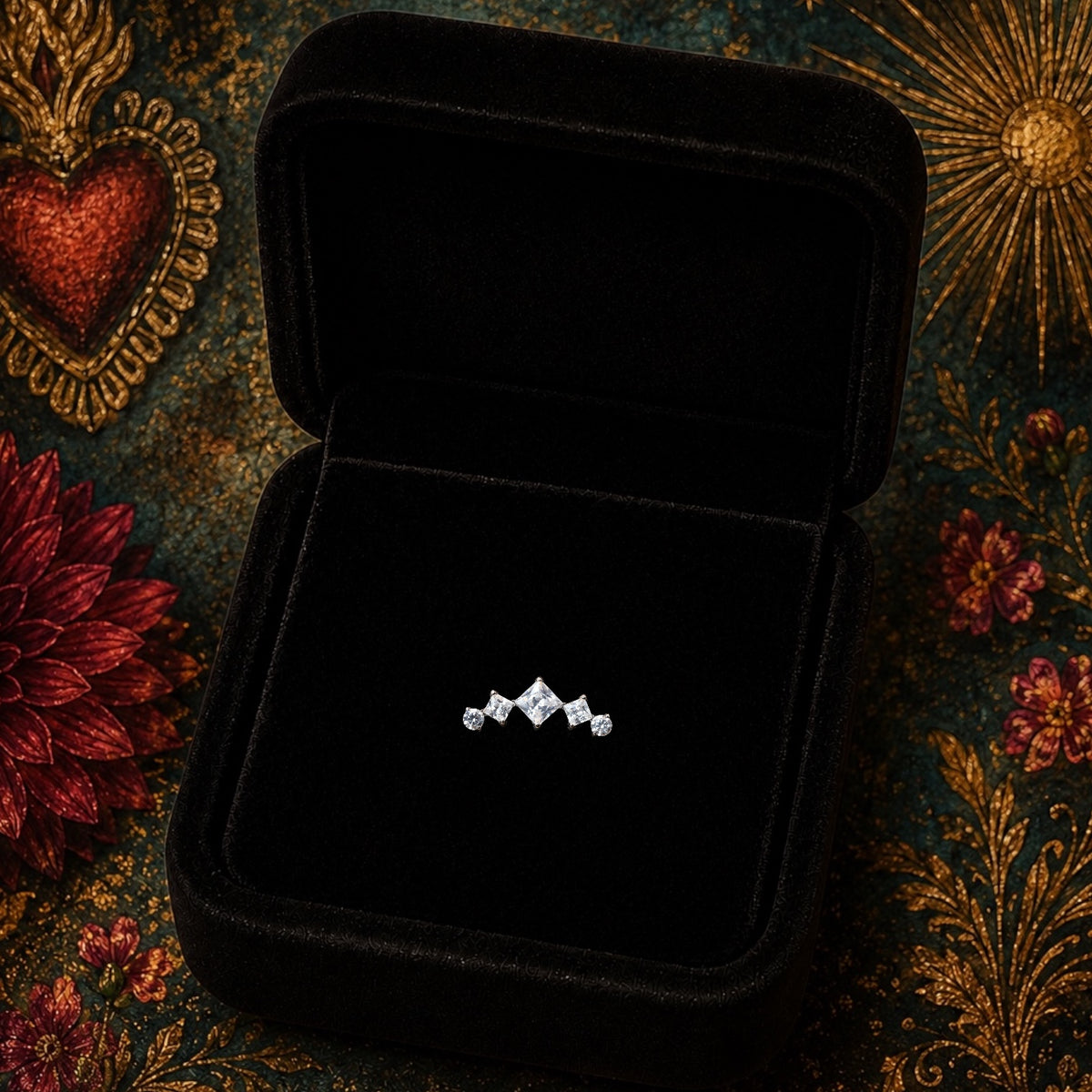 Piercing Équinoxe en Titane ASTM F136 – Zircons Géométriques