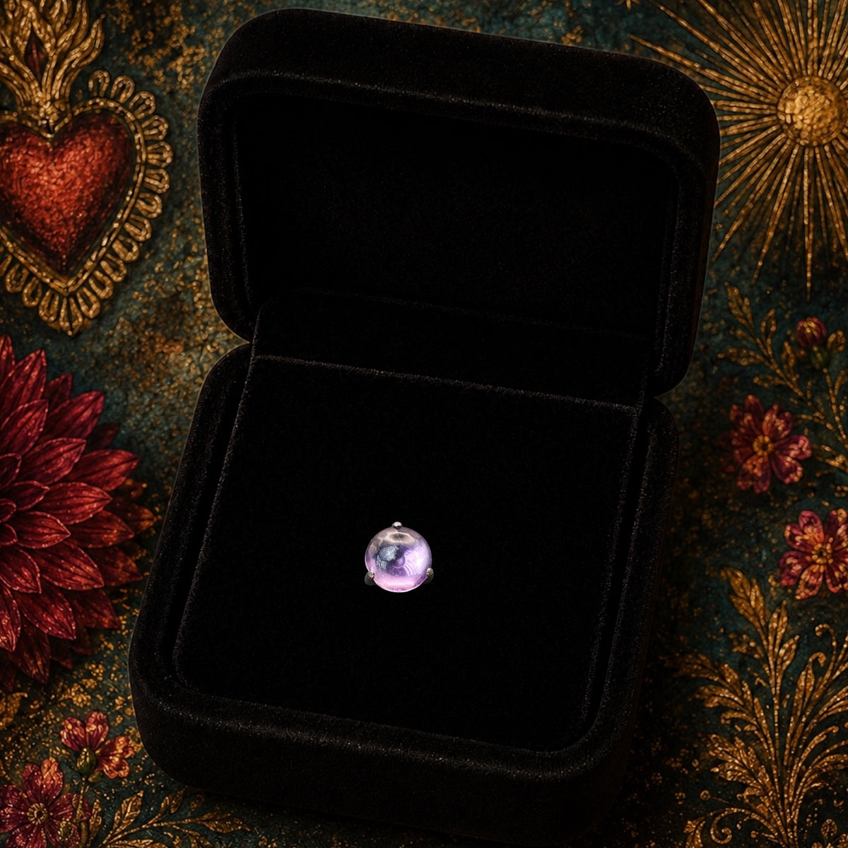 Piercing Lune Minérale en Titane ASTM F136 – Pierre Semi-Précieuse