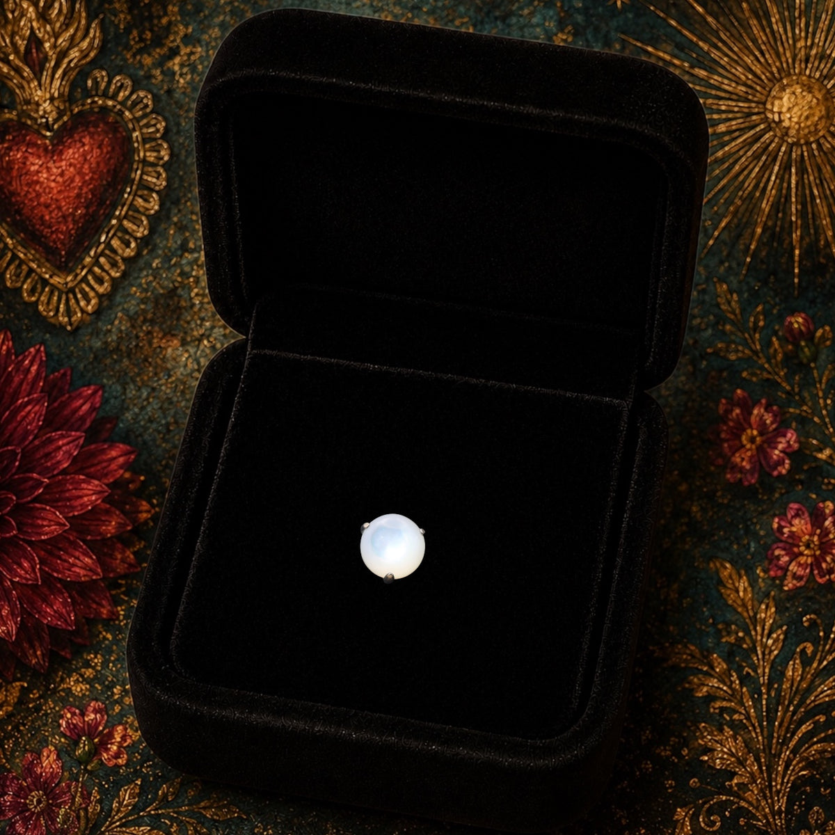 Piercing Lune Minérale en Titane ASTM F136 – Pierre Semi-Précieuse