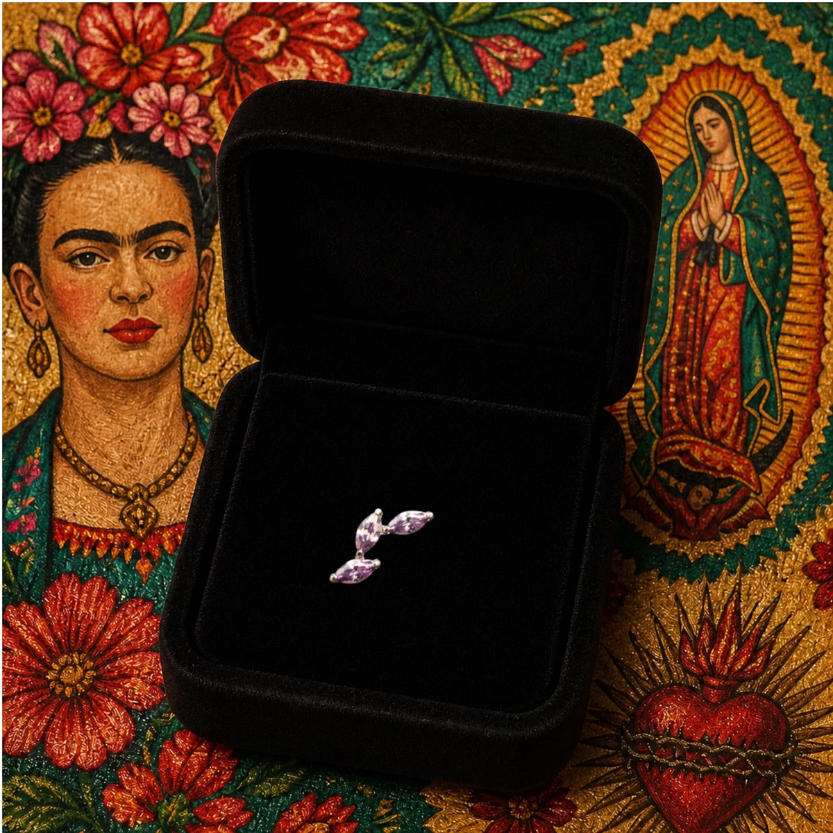 Piercing Althéa en Titane – Trio de Zircons Marquise